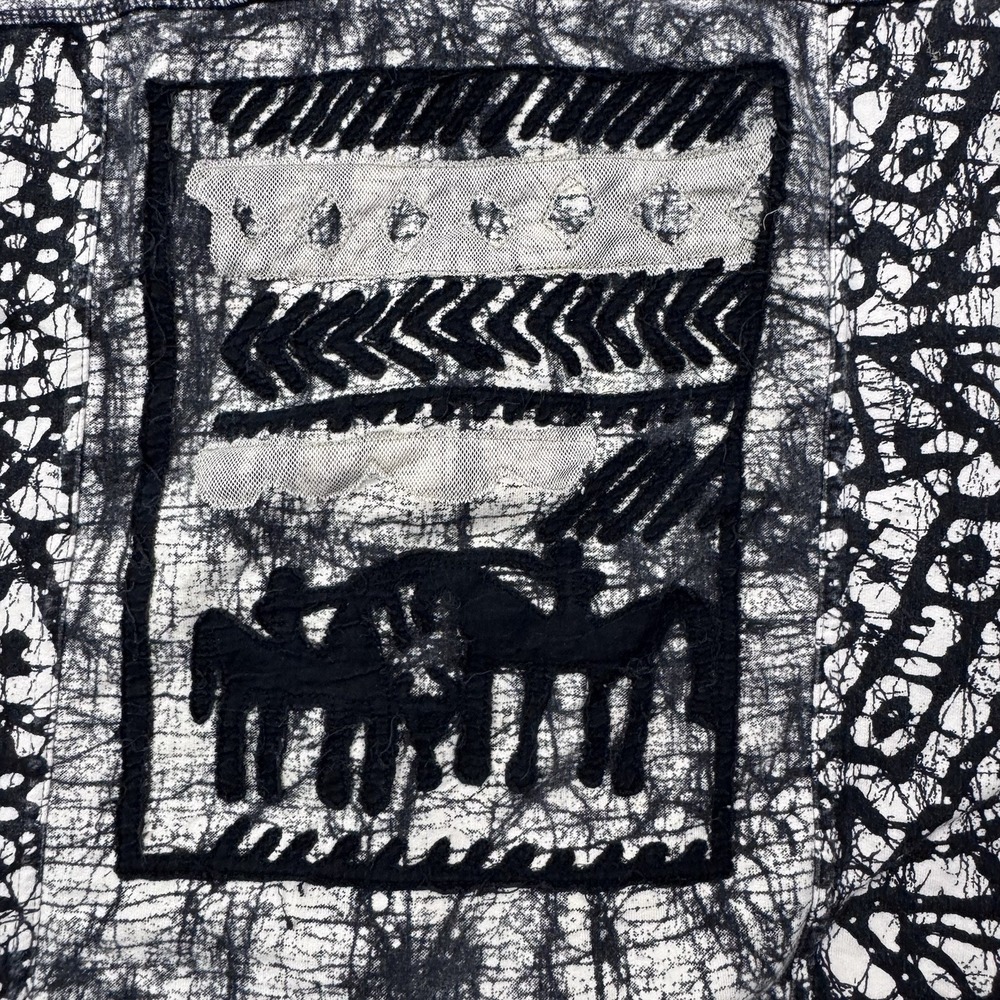 Chico's Design Jacket Womens 1 Small Black White VTG Batik Art To Wear Full Zip - Picture 7 of 9